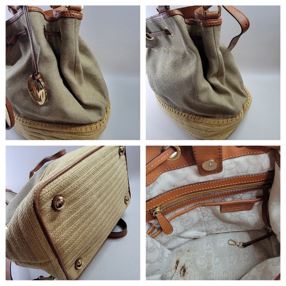 Michael Kors Raffia Bucket Crossbody Bag - Picture 9 of 10